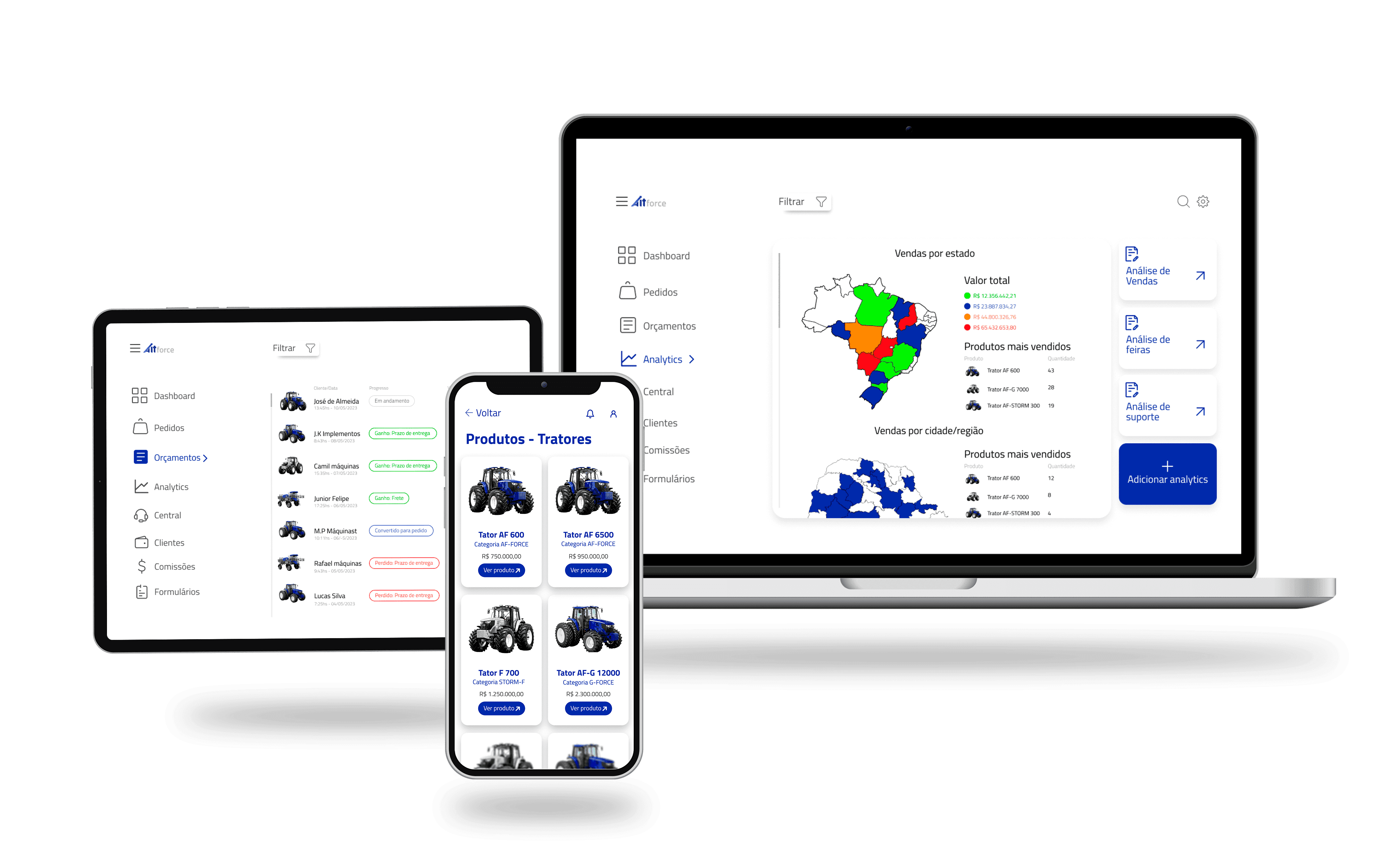 crm e força de vendas para indústrias de implementos agrícolas e Revendas